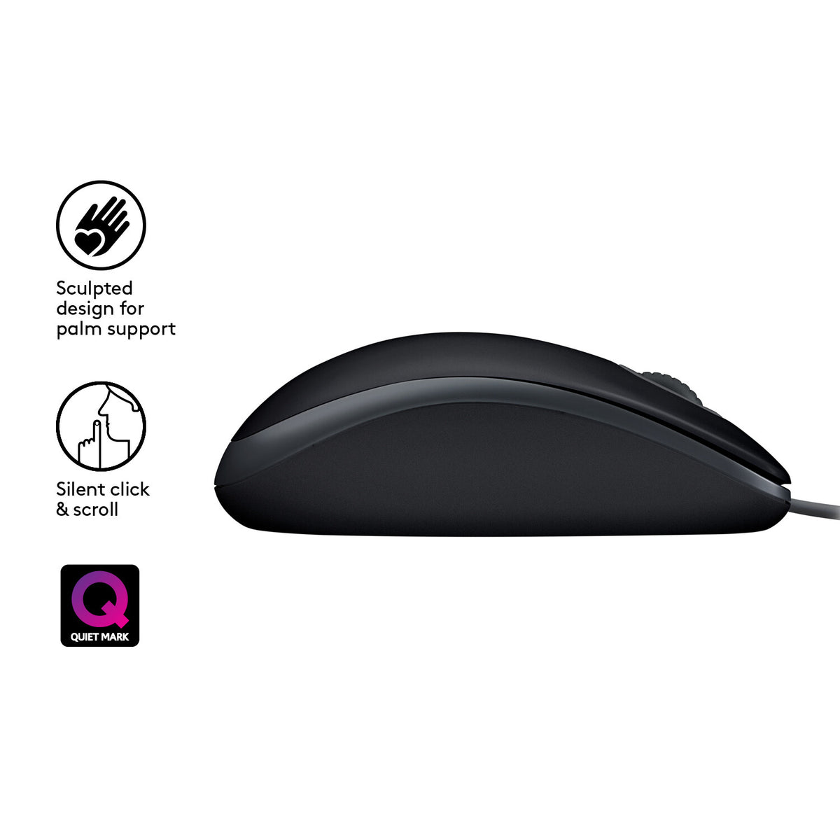 Logitech B110 Silent datormöss Kontor Ambidextrous USB Type-A Optisk 1000 DPI