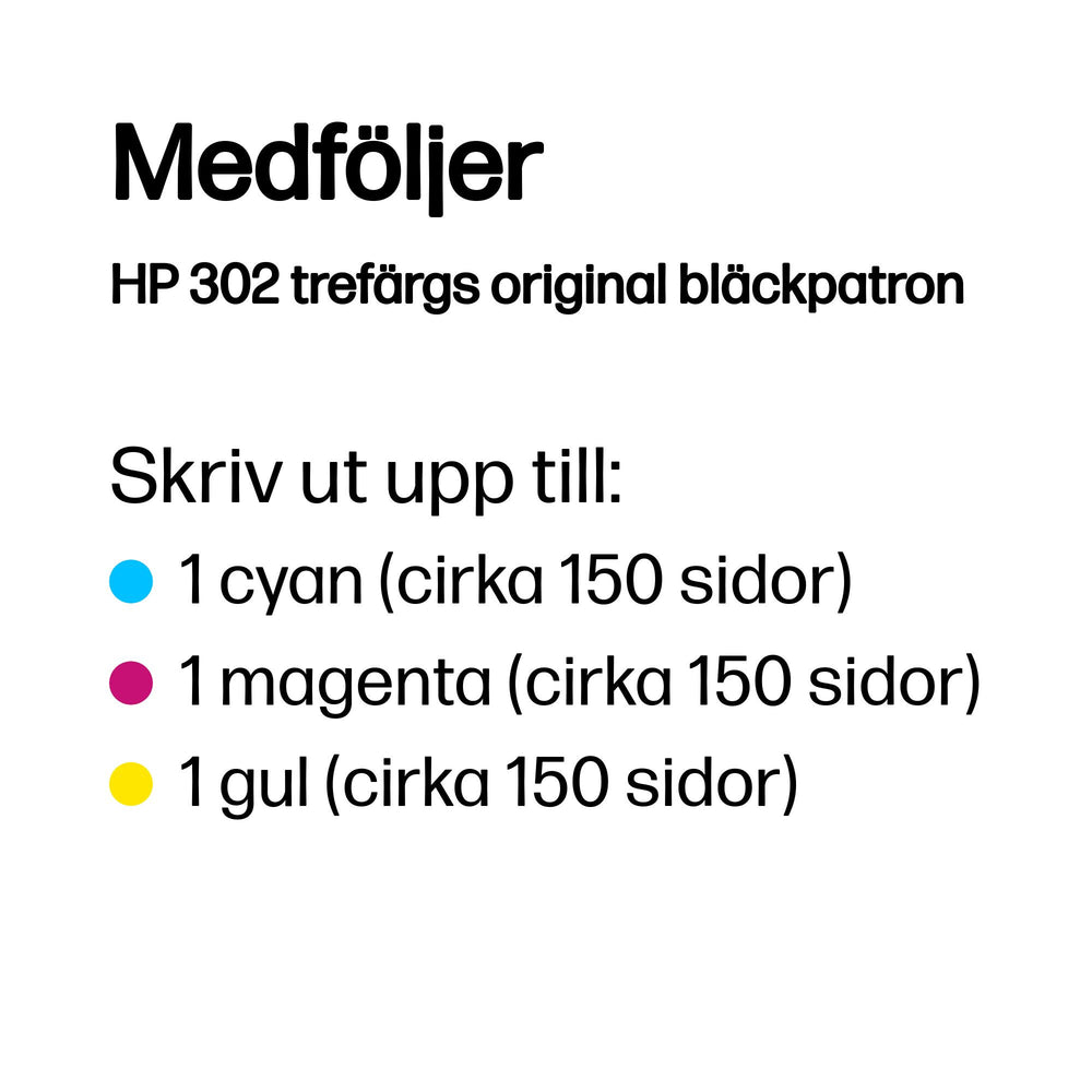HP 302 trefärgs original bläckpatron