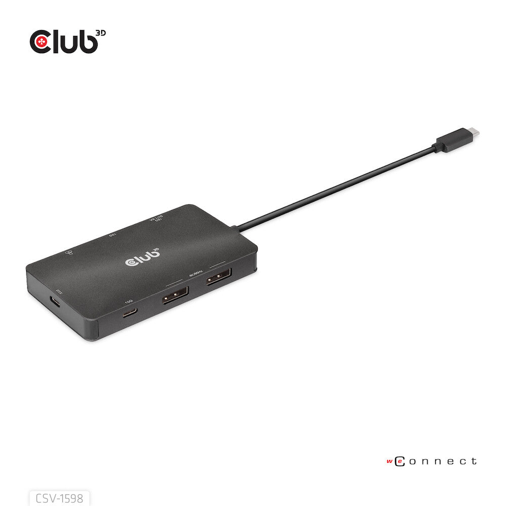 CLUB3D CSV-1598 dockningsstationer för bärbara datorer USB 3.2 Gen 2 (3.1 Gen 2) Type-C Svart