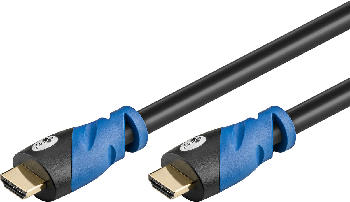 Goobay 72316 HDMI-kabel 1 m HDMI Typ A (standard) Svart, Blå