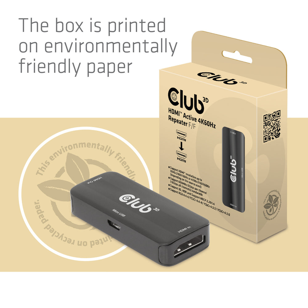 CLUB3D HDMI Active 4K60Hz Repeater F/F