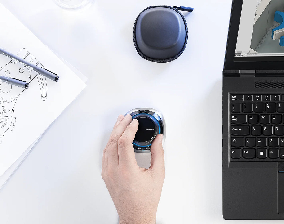 3Dconnexion SpaceMouse datormöss Kontor RF Wireless + Bluetooth + USB Type-A 6DoF