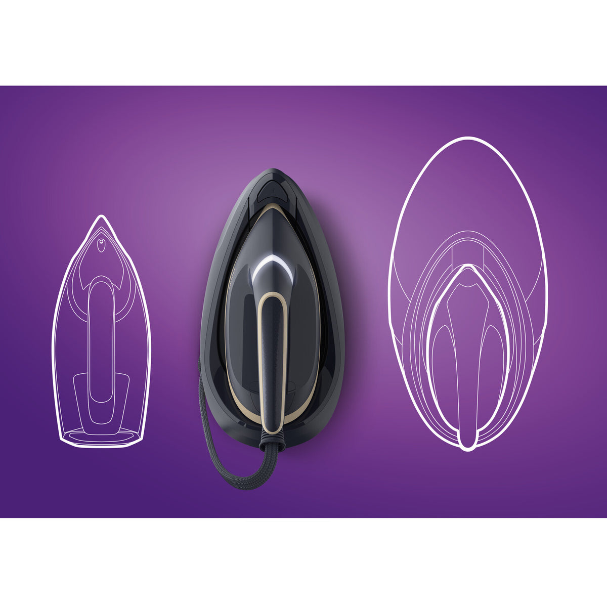 Philips PSG6066/20 ångstrykjärnsladdare 2400 W 1,8 l SteamGlide Advanced Blå, Guld