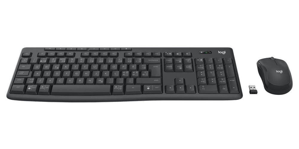 Logitech 920-012072 tangentbord Mus inkluderad Kontor Trådlös RF + Bluetooth QWERTY Nordic grafit