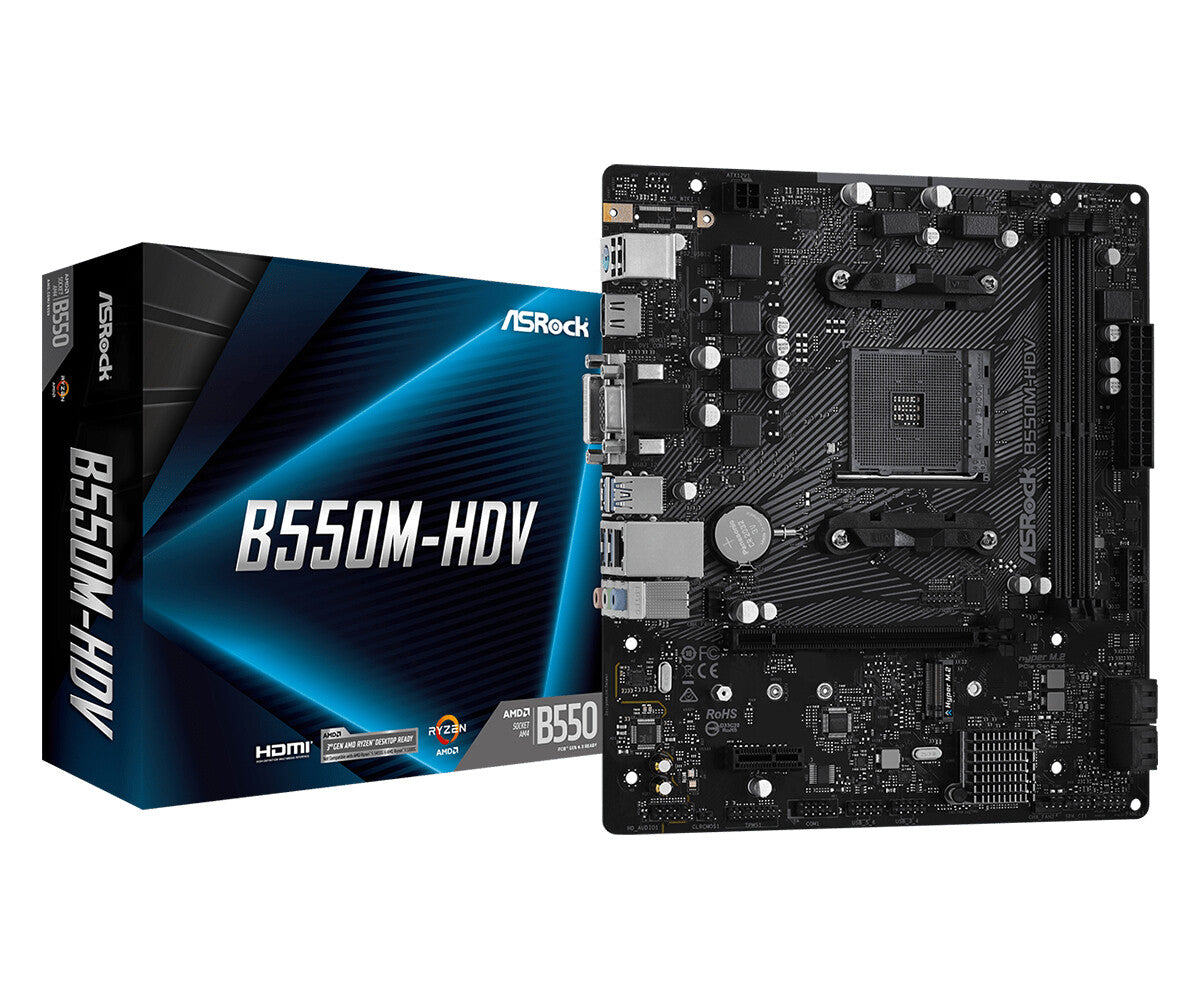 Asrock B550M-HDV AMD B550 Uttag AM4 micro ATX