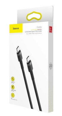 Baseus CATKLF-HG1 USB-kablar 2 m USB C Svart