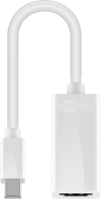 Goobay 51729 videokabeladapter 0,15 m Mini DisplayPort HDMI Typ A (standard) Vit
