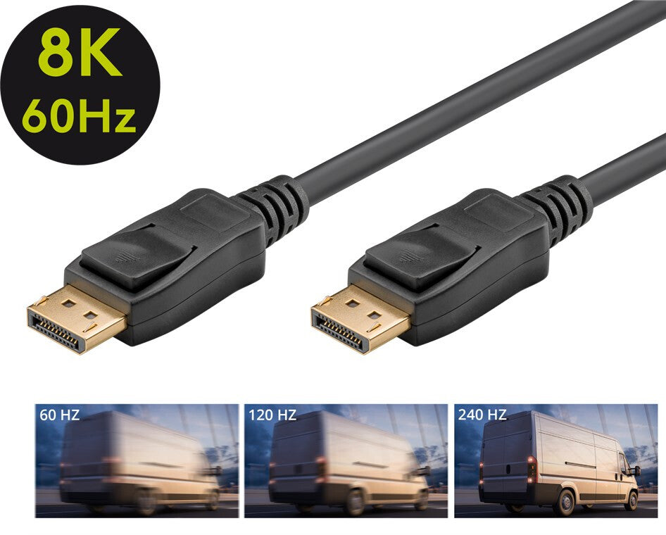 Goobay 74744 DisplayPort-kabel 2 m Svart