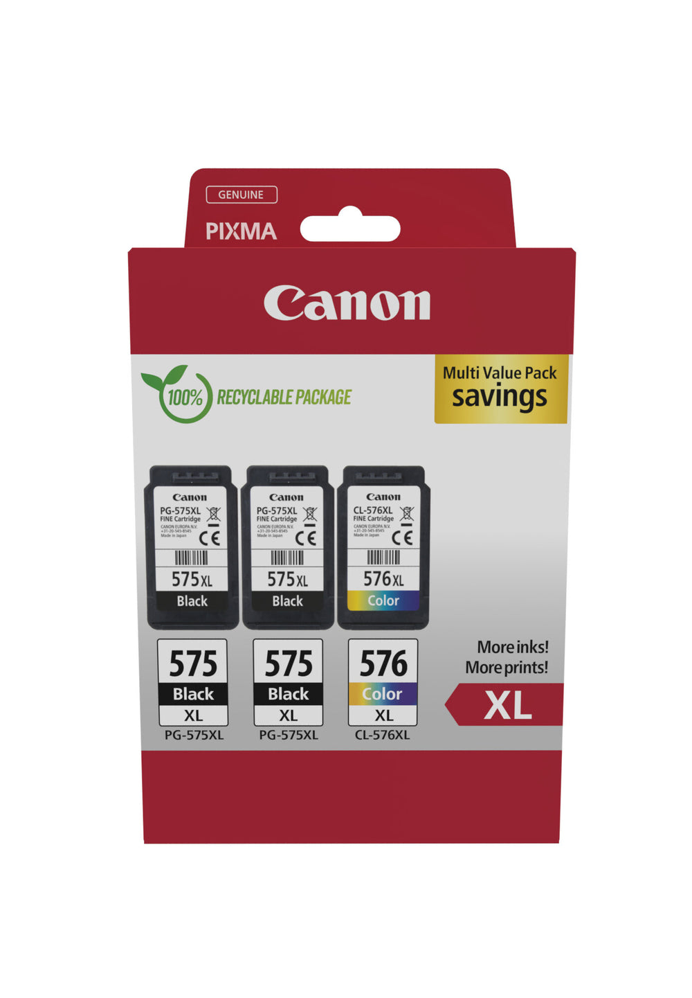 Canon 5437C004 bläckpatroner 3 styck Original Hög (XL) avkastning Svart, Cyan, Magenta, Gul