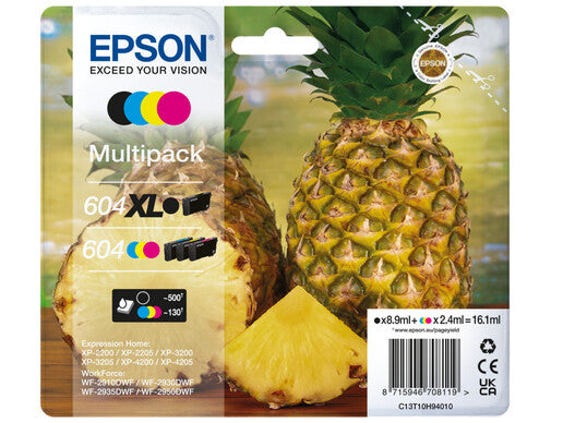 Epson 604XL bläckpatroner 4 styck Original Hög (XL) avkastning Svart, Cyan, Magenta, Gul