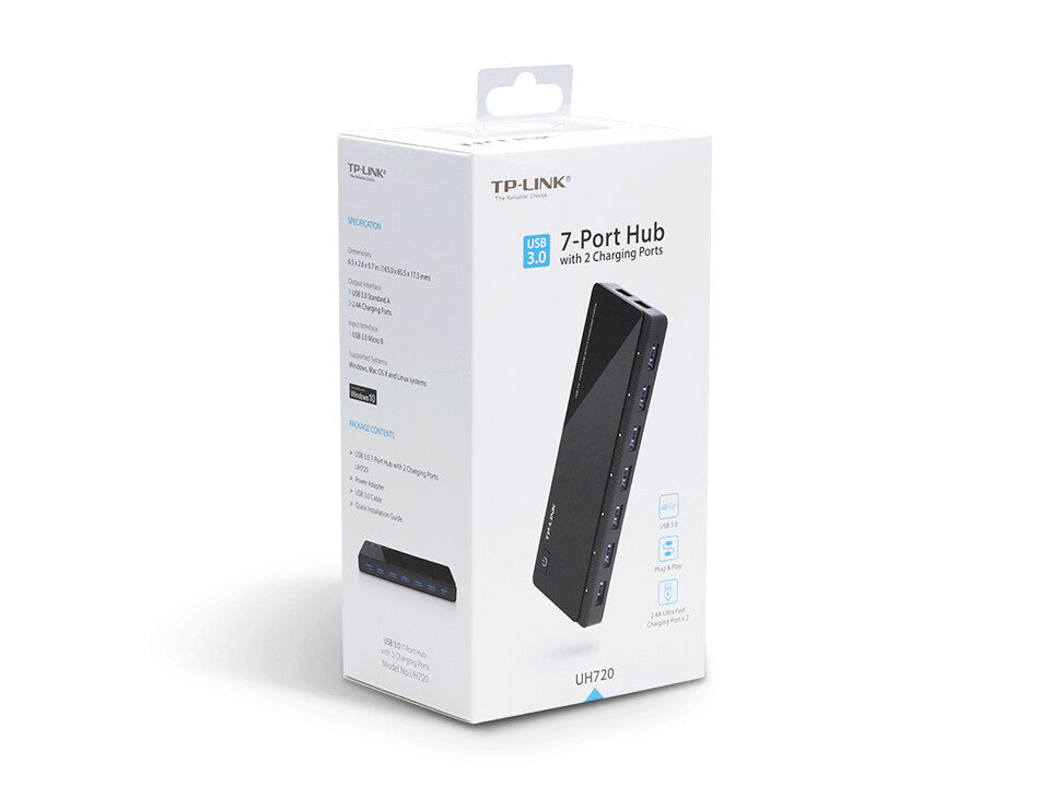 TP-Link UH720 gränssnittshubbar USB 3.2 Gen 1 (3.1 Gen 1) Micro-B 5000 Mbit/s Svart