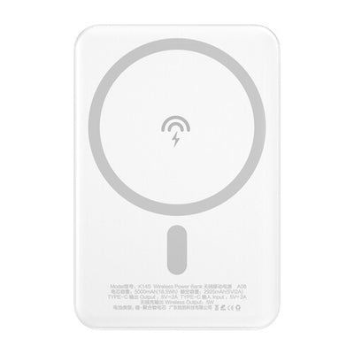 DUDAO wireless powerbank MagSafe 10W 5W Magsafe 5000mAh+ metal adapter ring for Trådlös laddning Vit