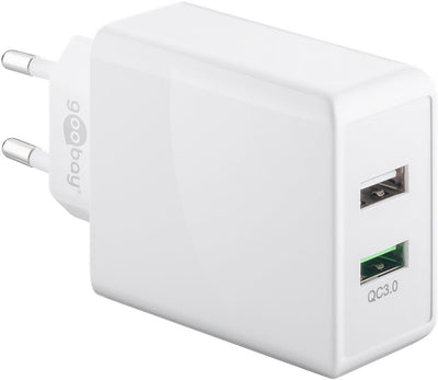 Goobay 44957 mobilladdare Digitalkamera, Hörlurar, Mobiltelefon, Smartwatch, Surfplatta Vit AC Snabb laddning inomhus