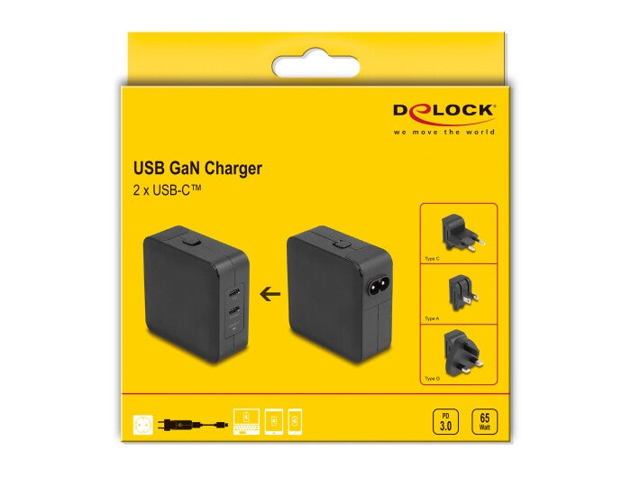DeLOCK 41443 mobilladdare Universal Svart AC inomhus