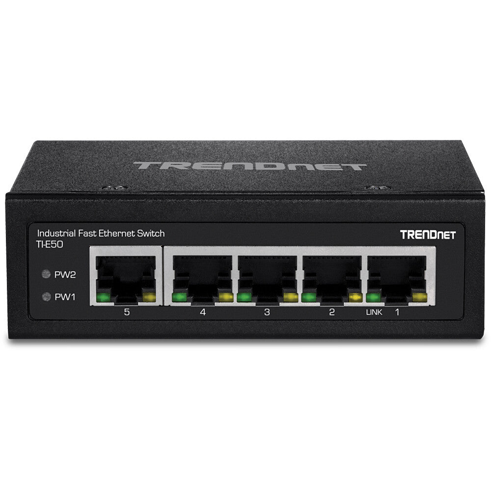 Trendnet TI-E50 nätverksswitchar Ohanterad Fast Ethernet (10/100) Svart