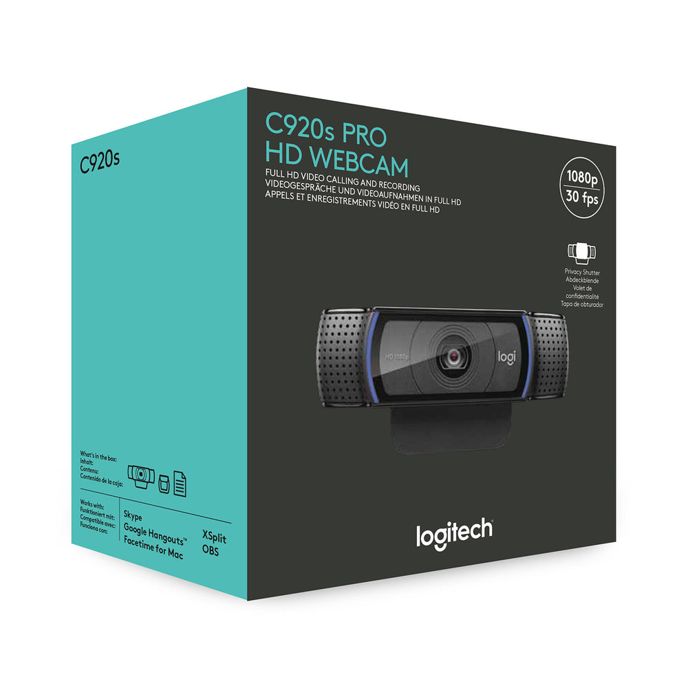 Logitech 960-001252 webbkameror 1920 x 1080 pixlar USB Svart