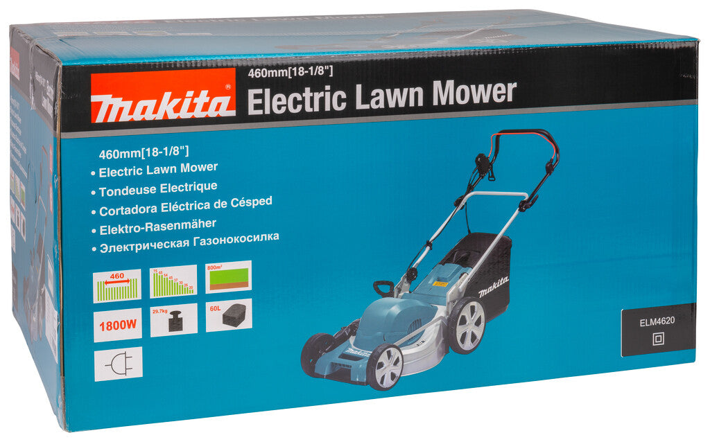 Makita ELM4620 gräsklippare AC Svart, Blå