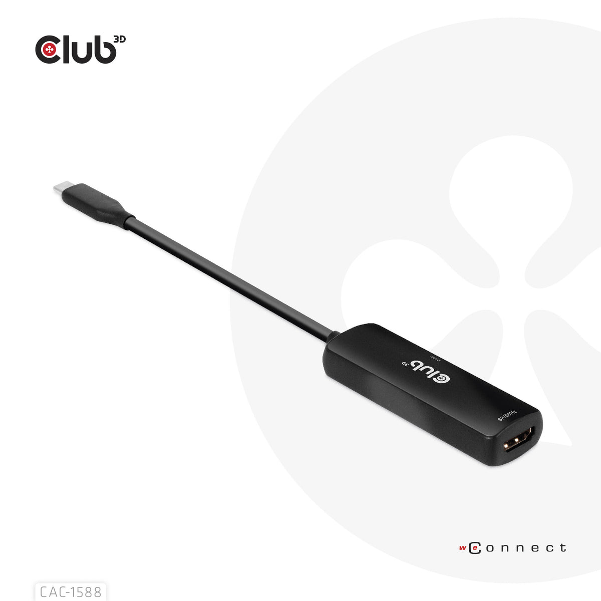 CLUB3D CAC-1588 videokabeladapter 0,17 m USB Type-C HDMI Svart