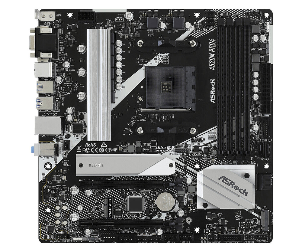 Asrock A520M Pro4 Uttag AM4 micro ATX