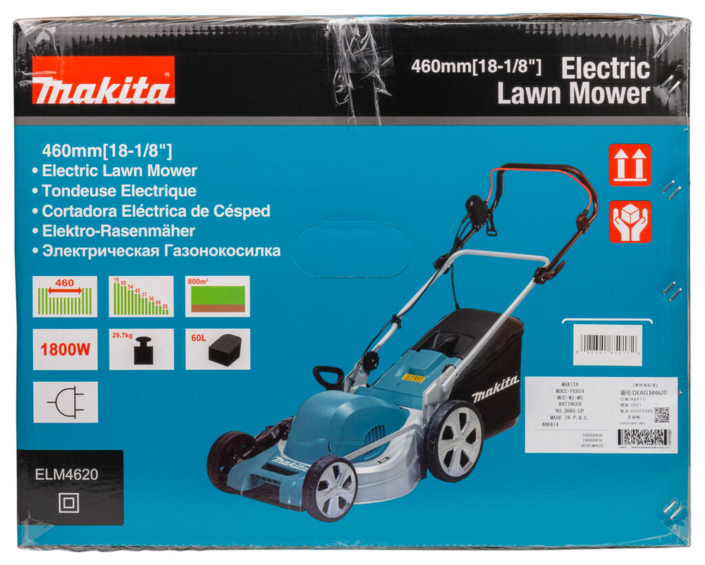 Makita ELM4620 gräsklippare AC Svart, Blå