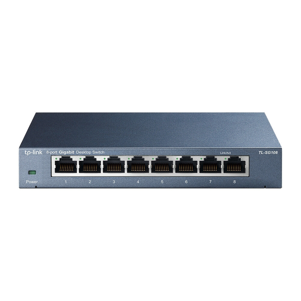 TP-Link TL-SG108 nätverksswitchar Ohanterad L2 Gigabit Ethernet (10/100/1000) Svart