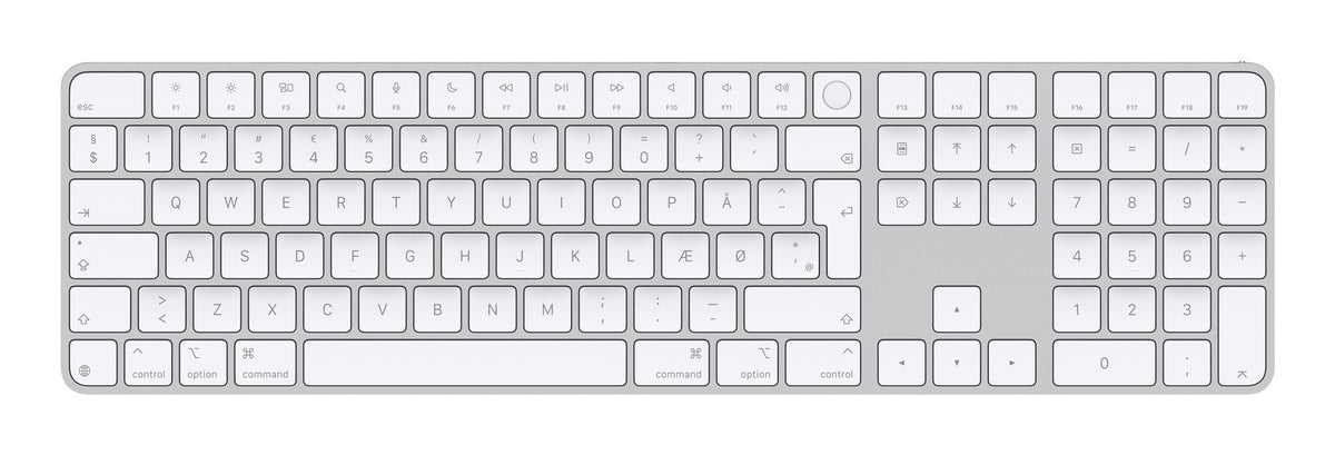 Apple Magic tangentbord Universal USB + Bluetooth QWERTY Dansk Vit