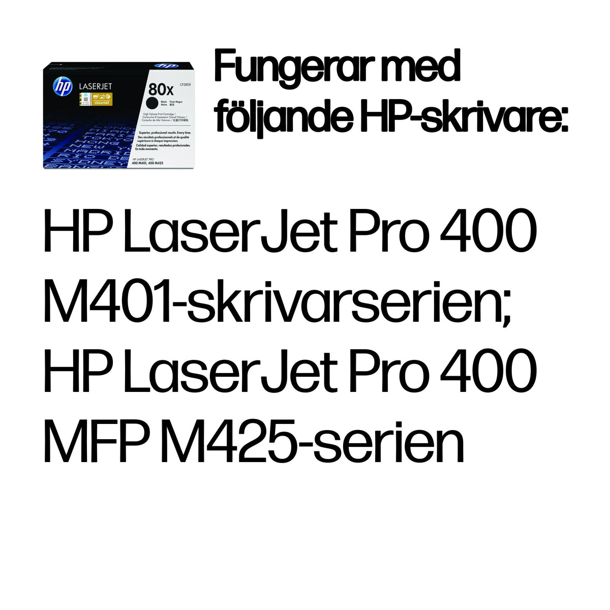 HP 80X svart LaserJet-tonerkassett med hög kapacitet, original