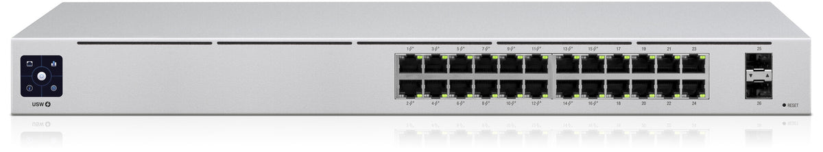 Ubiquiti UniFi 24-Port PoE hanterad L2/L3 Gigabit Ethernet (10/100/1000) Strömförsörjning via Ethernet (PoE) stöd 1U Silver