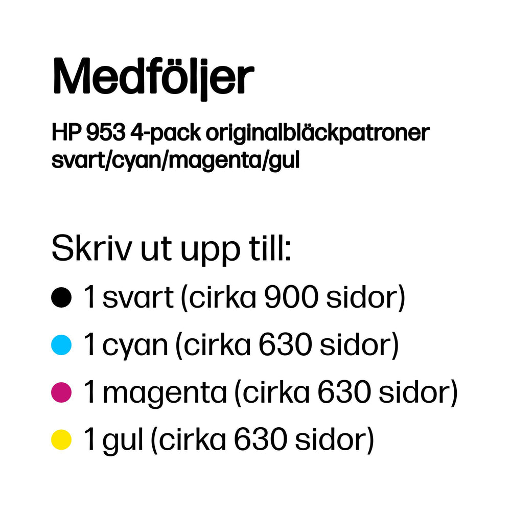HP 953 4-pack originalbläckpatroner svart/cyan/magenta/gul