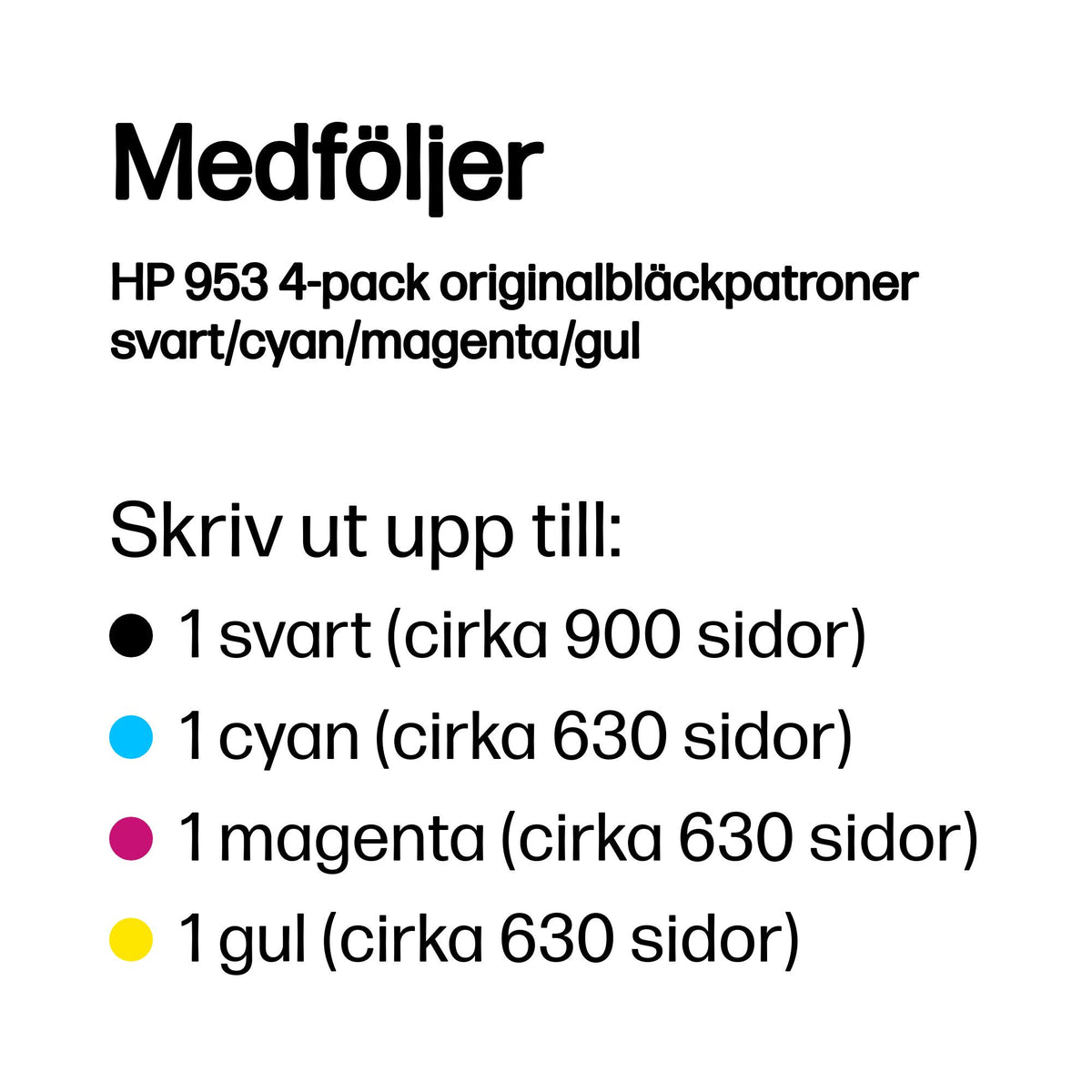HP 953 4-pack originalbläckpatroner svart/cyan/magenta/gul