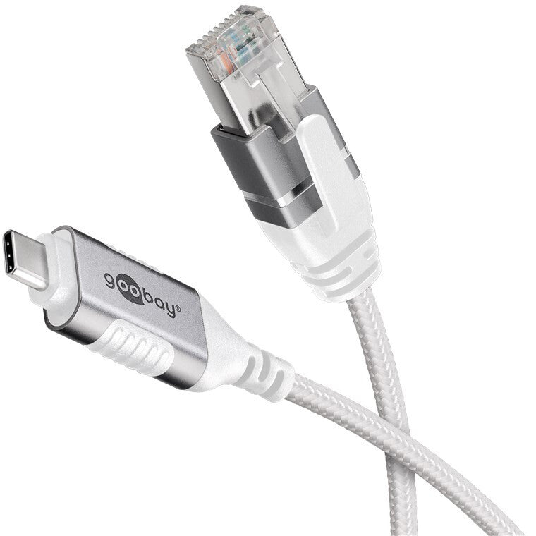 Goobay 74387 kabelomvandlare (hane/hona) USB 3.1 type A RJ45 Vit