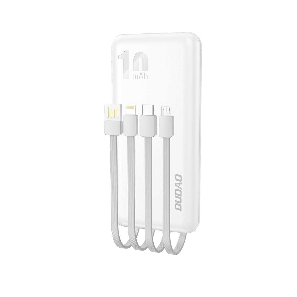 DUDAO K6Pro Universal 10000mAh Power Bank with USB Cable Type C Lightning white Vit