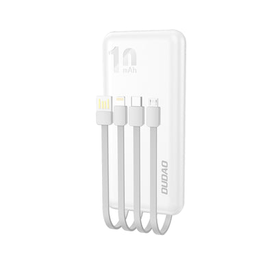 DUDAO K6Pro Universal 10000mAh Power Bank with USB Cable Type C Lightning white Vit