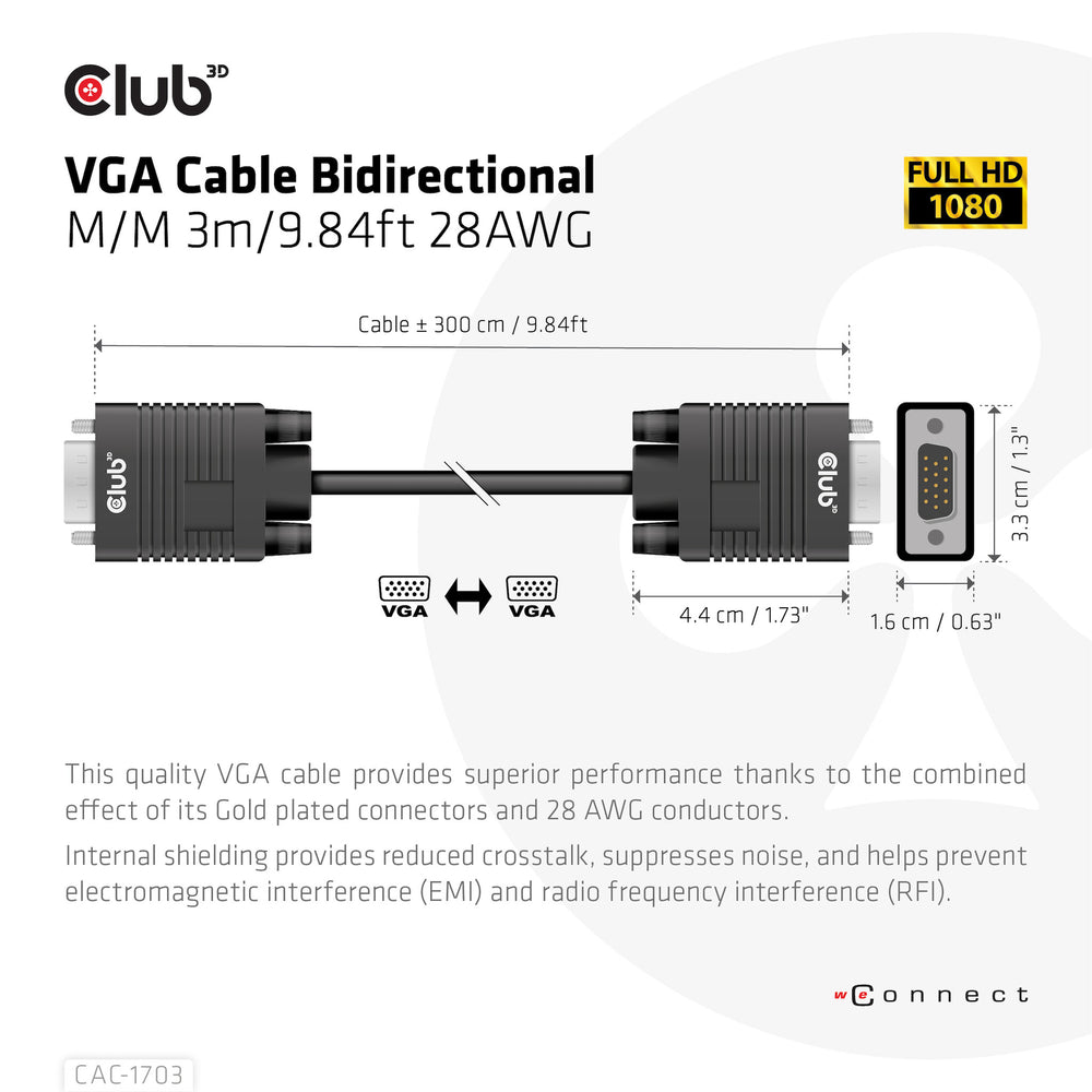CLUB3D CAC-1703 VGA-kabel