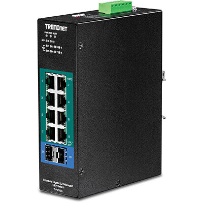 Trendnet TI-PG102I nätverksswitchar hanterad L2 Gigabit Ethernet (10/100/1000) Strömförsörjning via Ethernet (PoE) stöd Svart