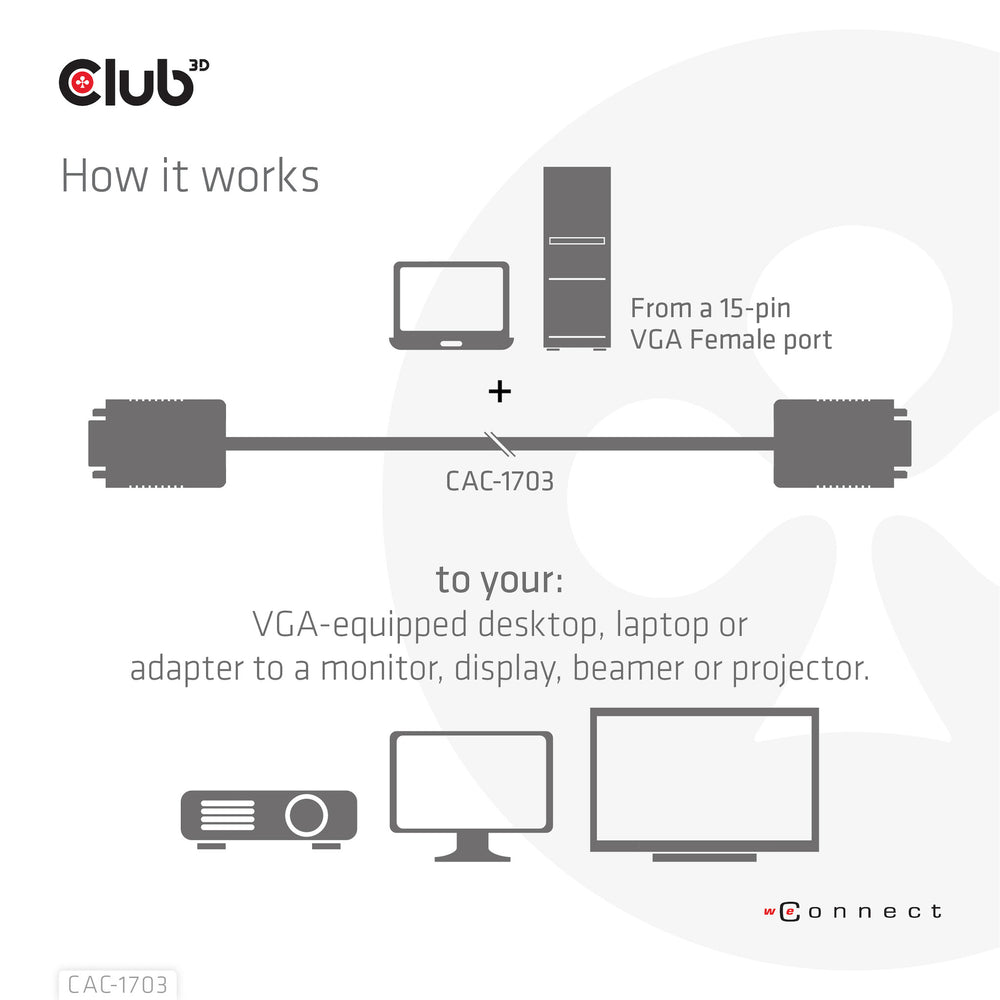 CLUB3D CAC-1703 VGA-kabel