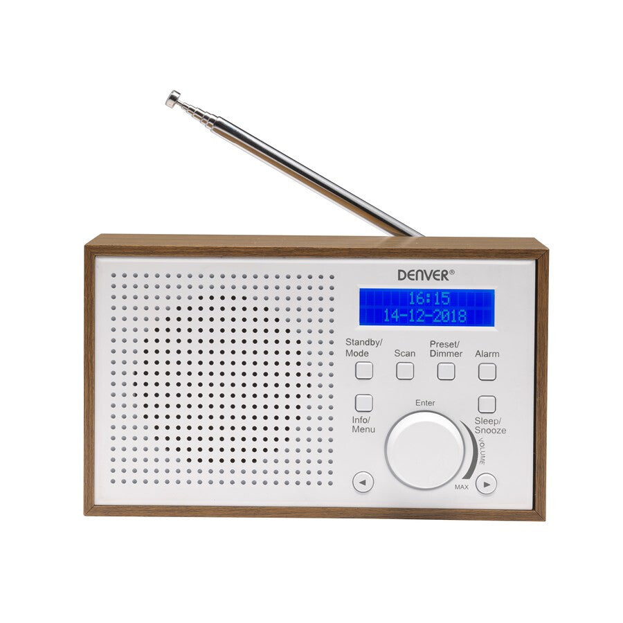 Denver DAB-46WHITE radioapparater Internet Analog och digital Brun, Vit