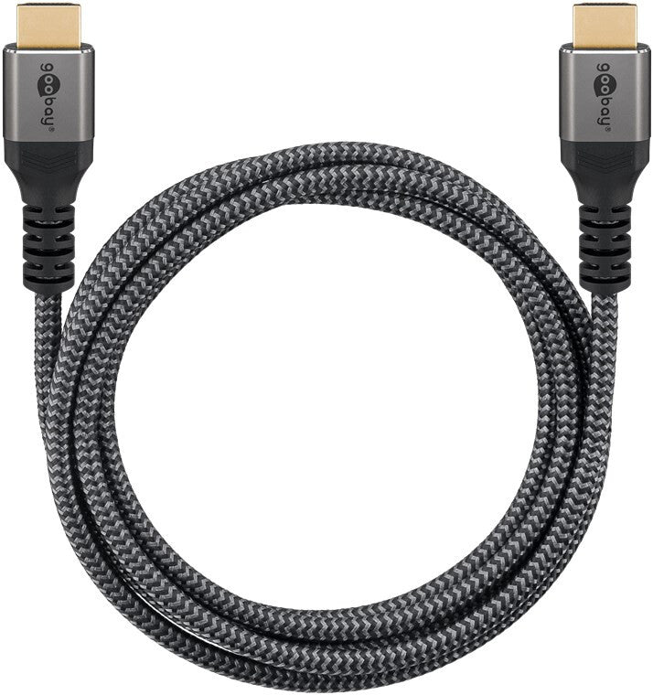 Goobay 64999 HDMI-kabel 0,5 m HDMI Typ A (standard) Svart, Silver