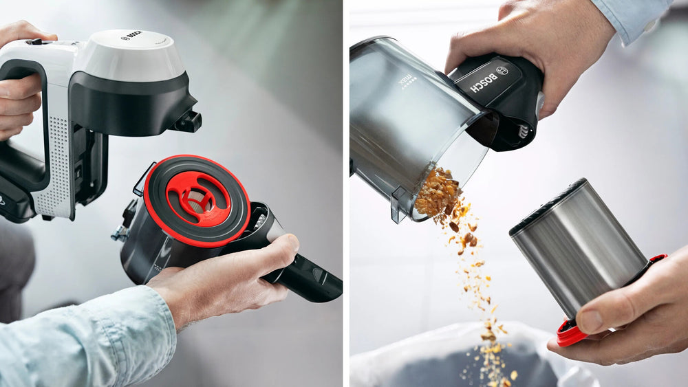 Bosch BCS711XXL upprättstående dammsugare och elektrisk sopborste Skaftdammsugare Batteri Torr Utan påse 0,3 l Vit 3 Ah
