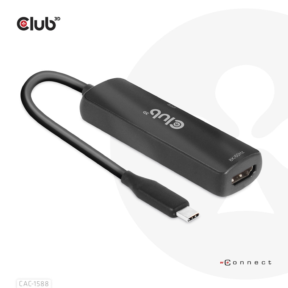 CLUB3D CAC-1588 videokabeladapter 0,17 m USB Type-C HDMI Svart