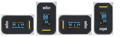 Braun YK-81CEU pulsoximetrar Svart, Rostfritt stål
