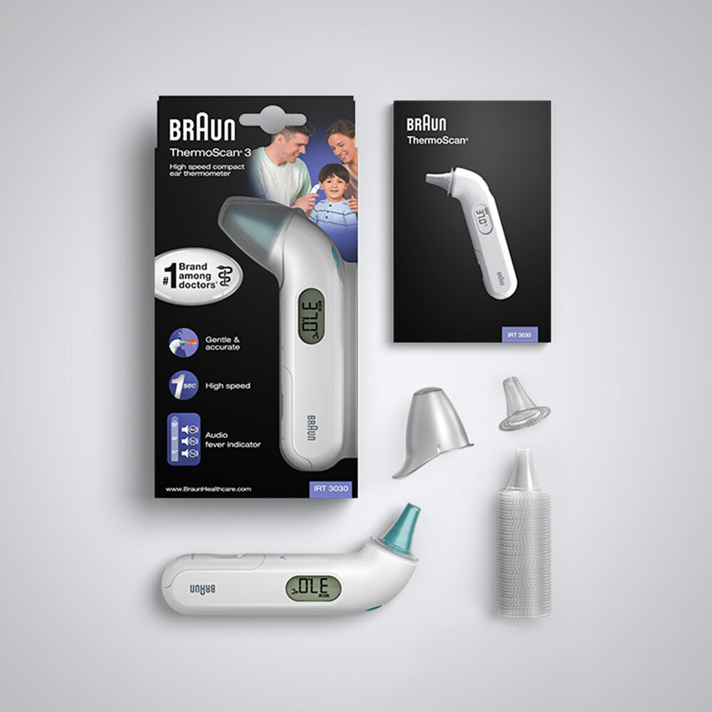 Braun ThermoScan 3 Kontakt Vit Öra