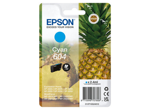Epson 604 bläckpatroner 1 styck Original Standardavkastning Cyan