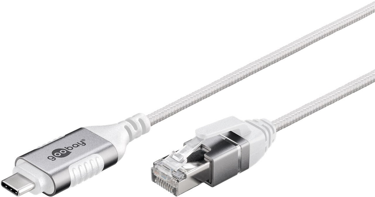 Goobay 74391 kabelomvandlare (hane/hona) USB 3.1 type A RJ45 Vit