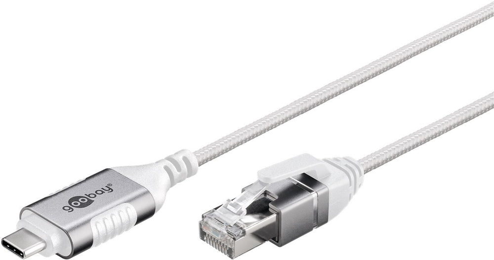 Goobay 74390 kabelomvandlare (hane/hona) USB 3.1 type A RJ45 Vit