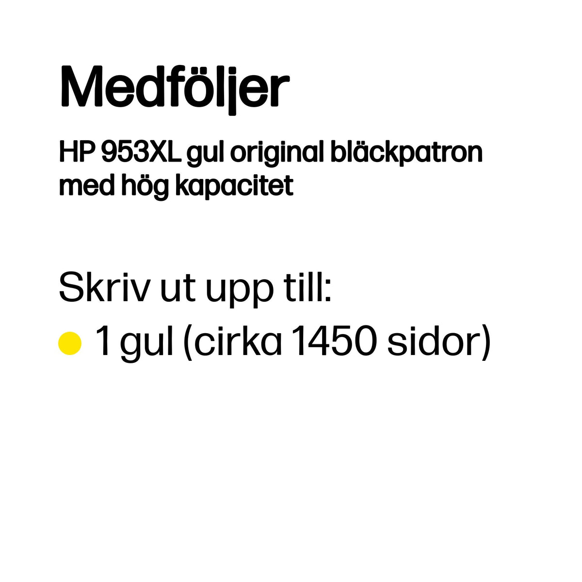 HP 953XL gul original bläckpatron med hög kapacitet