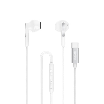 DUDAO X3Pro White USB-C headphone Hörlurar Kabel I öra Samtal/musik/sport/vardag USB Type-C Vit