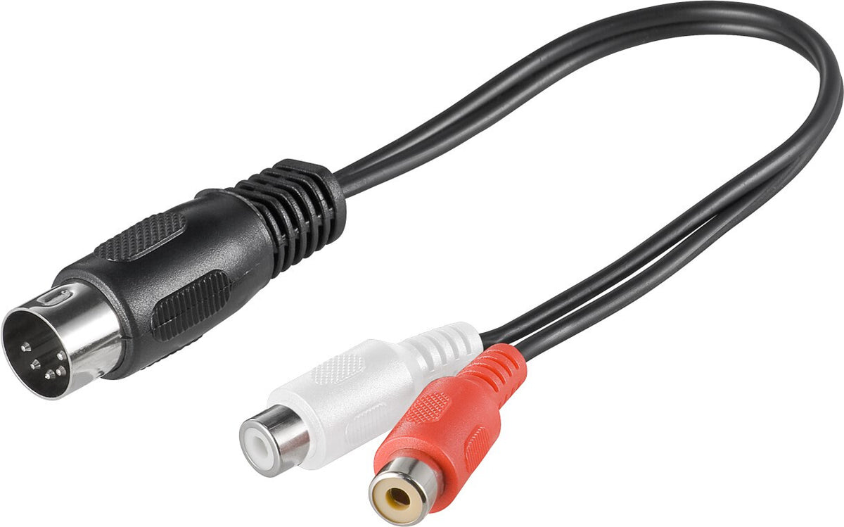 Goobay 50002 ljudkabel 0,2 m DIN (5-pin) 2 x RCA Svart