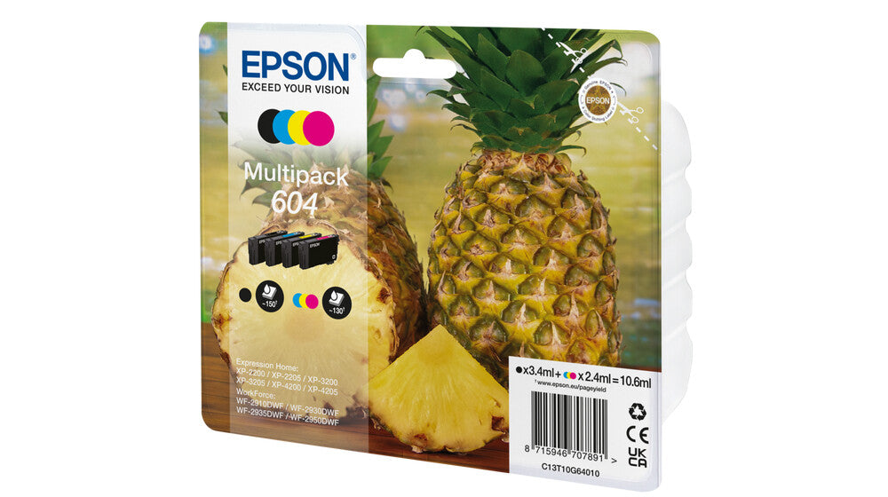 Epson 604 bläckpatroner 4 styck Original Standardavkastning Svart, Cyan, Magenta, Gul