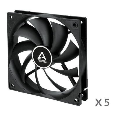 ARCTIC F12 Datorväska Fan 12 cm Svart 5 styck